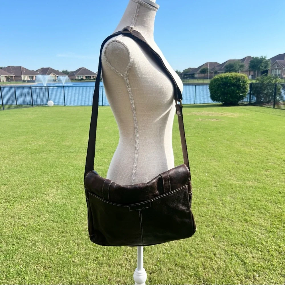 Jack Mason Texas A& M Gridiron Brown Leather Messenger Bag